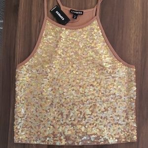 Express sequins cropped tank